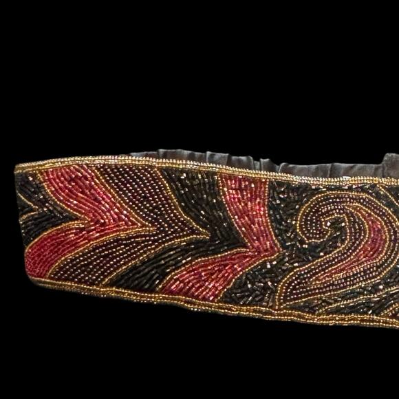 Vtg Alexon Mid Century Style Beaded Statement Waist Belt main image 7